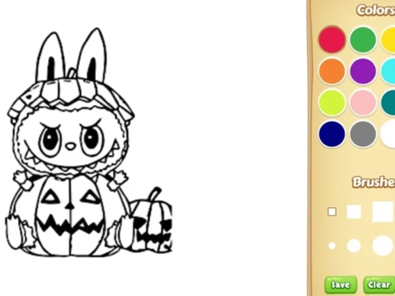 Play halloween-labubu-coloring-drawing-game - Free Online Game