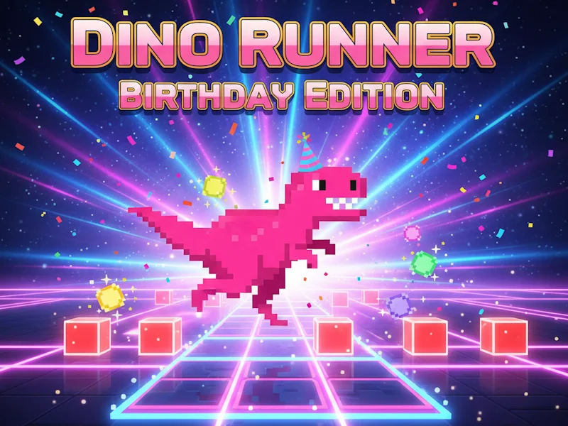 Play dino-runner-birthday-edition - Free Online Game