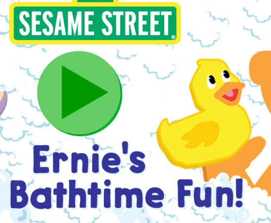 123 Sesame Street: Ernie's Bathtime Fun - Play Free Game