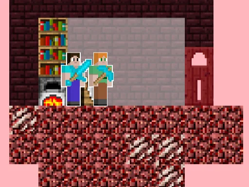 Play Alex and Steve Nether - Free Online Game