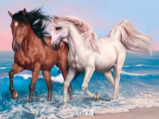 Animals Jigsaw Puzzle Horses - Play Free Game