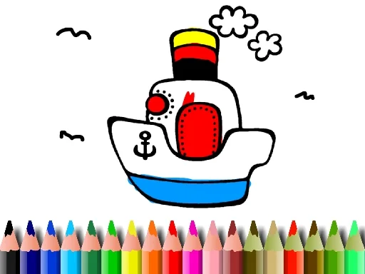 Back to School: Boat Coloring - Play Free Game
