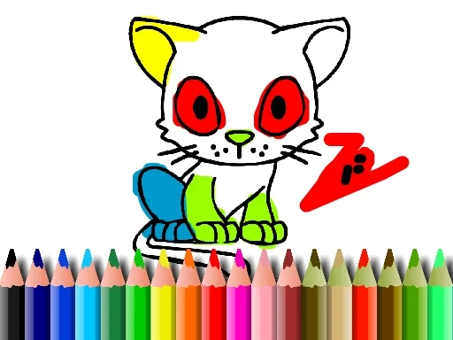 Back To School: Cat Coloring - Play Free Game