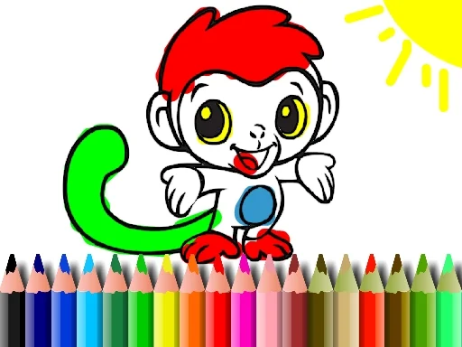Back To School: Monkey Coloring - Play Free Game