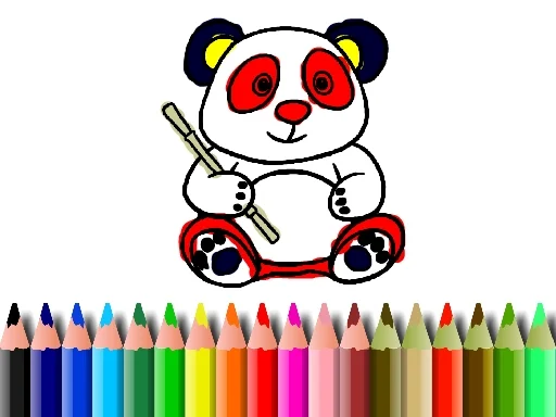 Back to School: Panda Coloring - Play Free Game