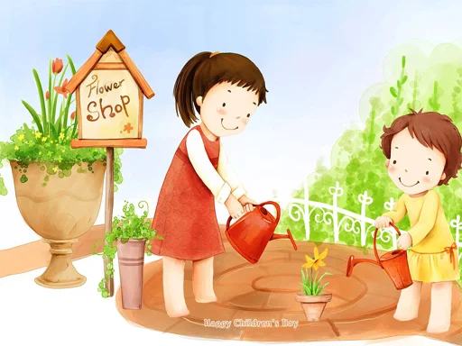 Cartoon Childrens Day Puzzle - Play Free Game