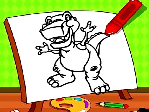Easy Kids Coloring Dinosaur - Play Free Game