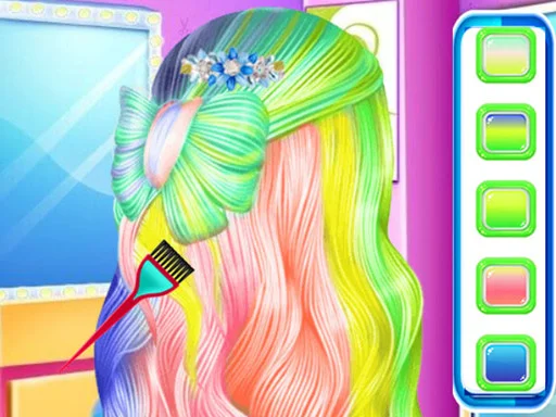Play fashion-rainbow-hairstyle-design - Free Online Game