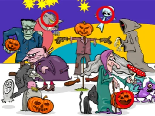Play Find 5 Differences Halloween - Free Online Game