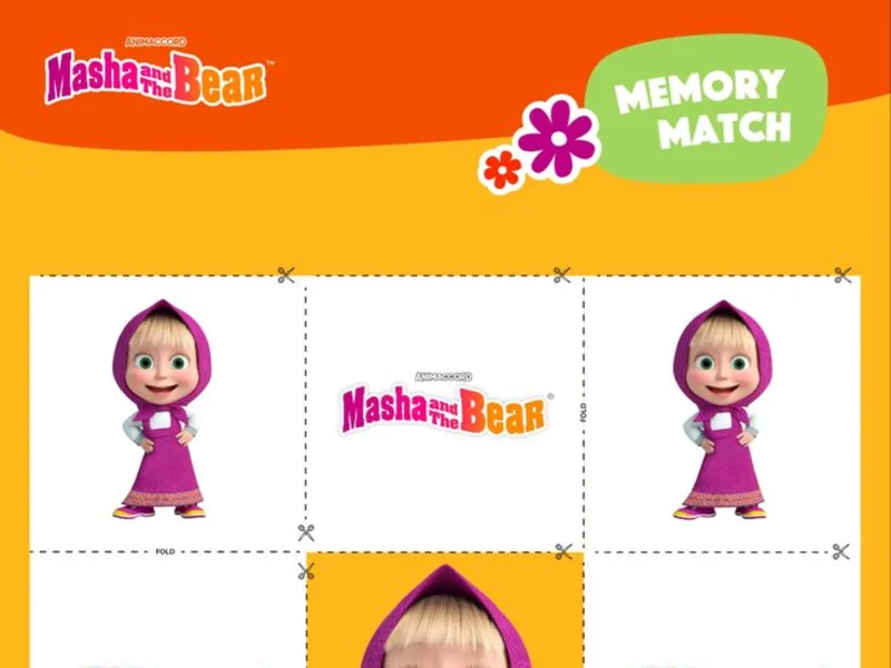 Masha and the Bear Memory Match Up - Play Free Game