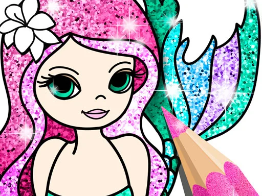Play Mermaid Coloring Book Glitter - Free Online Game