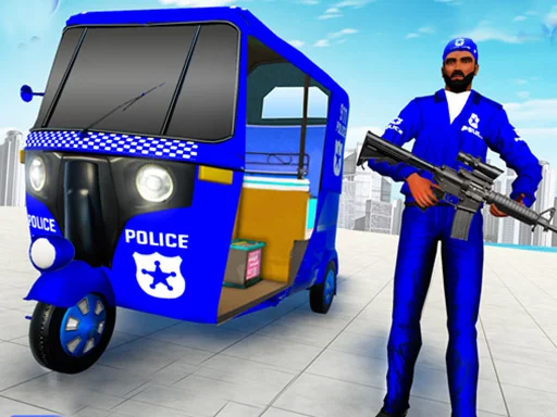 Police Auto Rickshaw Taxi - Play Free Game