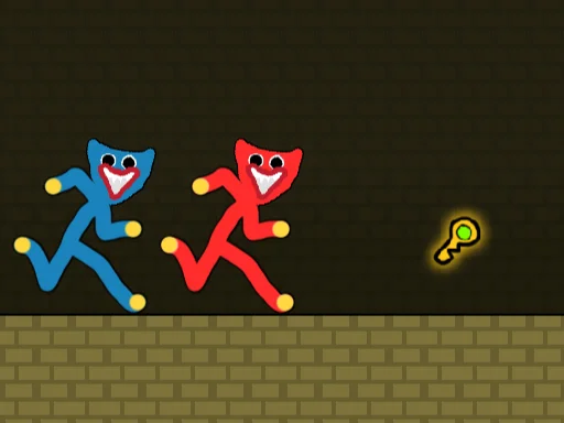 Play Red and Blue Stickman Huggy - Free Online Game