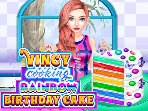 Play Vincy Cooking Rainbow Birthday Cake - Free Online Game