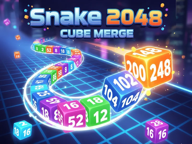 Snake 2048: Cube Merge - Play Free Game