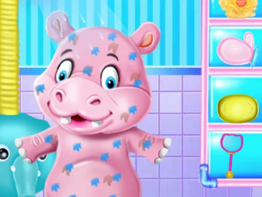 Play Baby Hippo Bath Time - Free Online Game