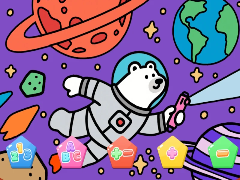 Play color-by-code-space-bear - Free Online Game