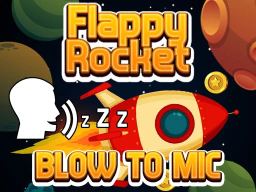 Play Flappy Rocket Playing with Blowing to Mic - Free Online Game