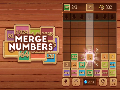 Play merge-numbers-wooden-edition - Free Online Game