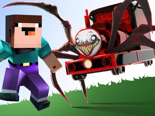 Play Noob vs Spider Train - Free Online Game